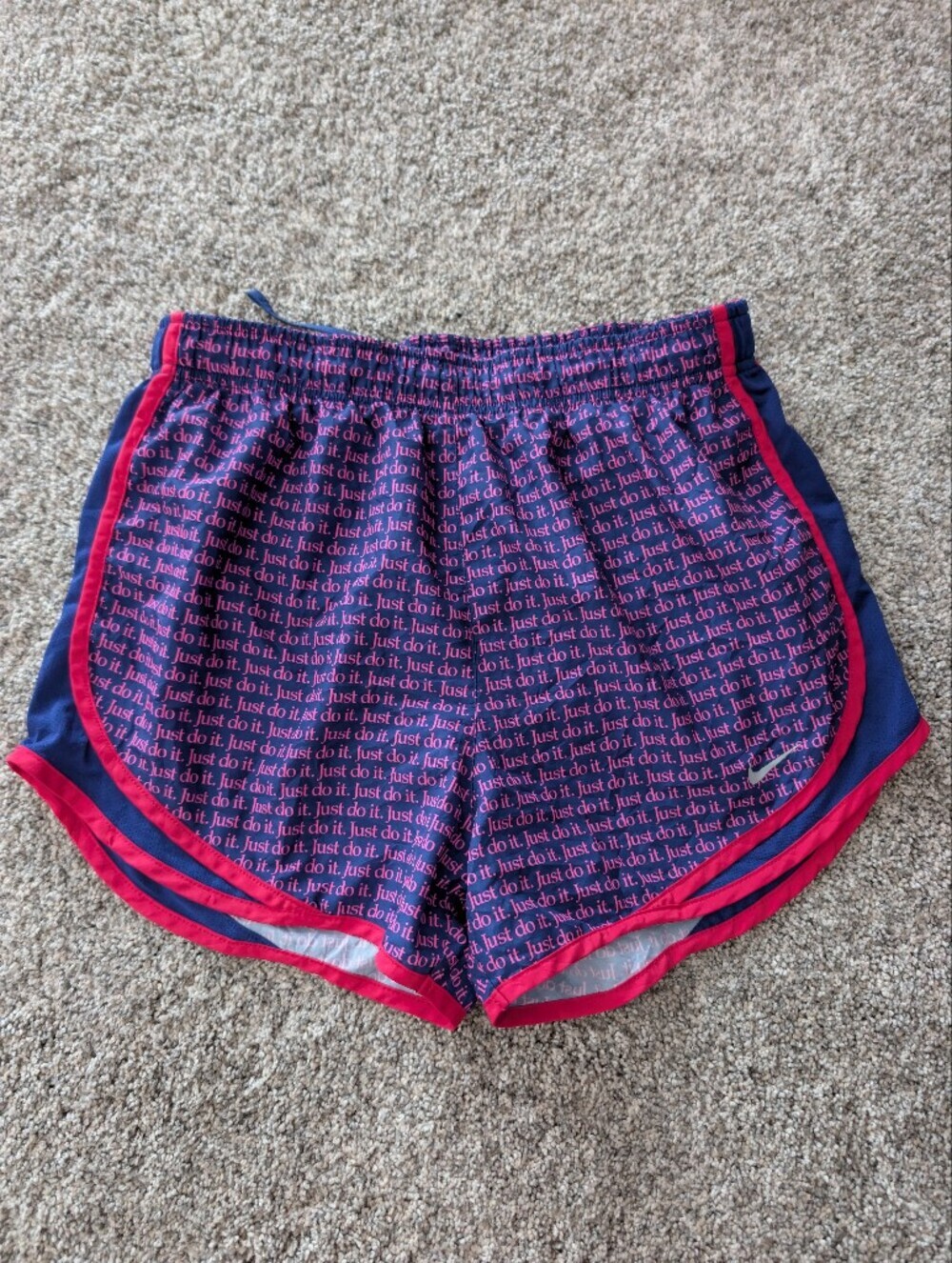 Nike Dri-FIT "Just Do It" All Over Print Running Shorts - Medium